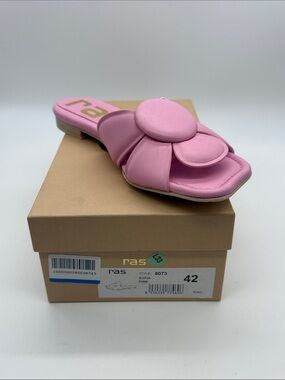 Ras Pink Floral Petal Slide Mule